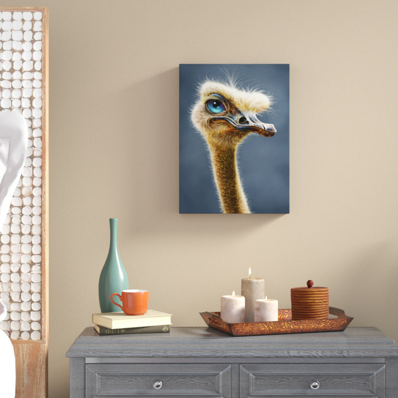 World Menagerie Ostrich Totem Acrylic Painting Print On Wrapped