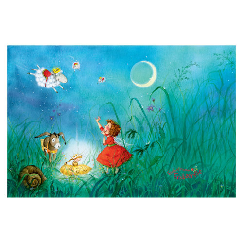 Evie the Strawberry Fairy Sleeping Taxi 2.25m x 3.36m Textured Matt Peel & Stick Wall Mural East Urban Home
