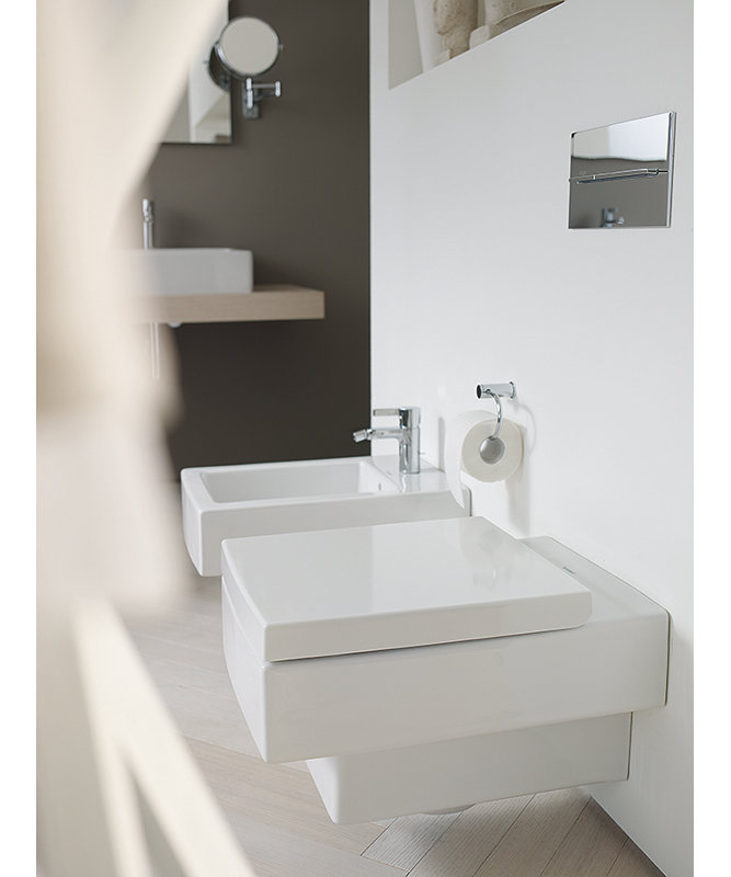 Duravit Vero Dual Flush Square Rectangular Wall Mount Toilet With Glazed Surface Seat Not Included Reviews Wayfair