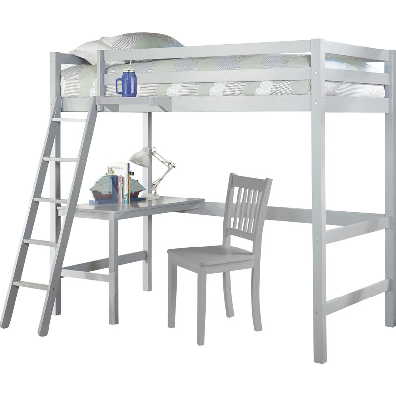Birch Lane Annuziata Twin Study Loft Bed With Desk And Hanging Nightstand Reviews Wayfair