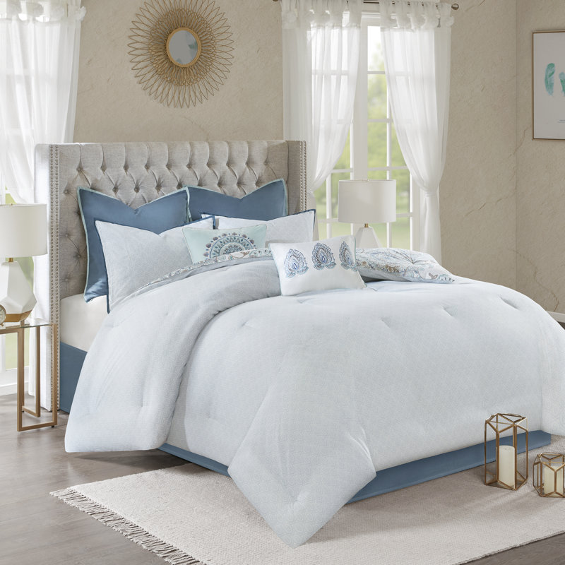 Charlton Home Kinsley Reversible Floral 8 Piece Comforter Set Reviews