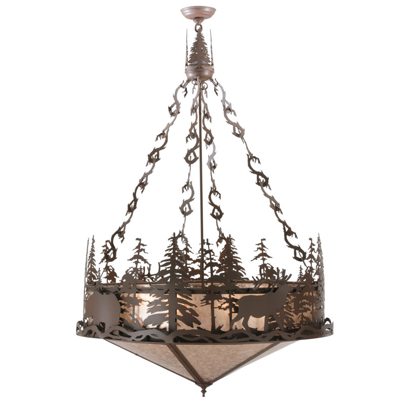 Meyda Tiffany Greenbriar Oak 4 Light Unique Statement Bowl Pendant Wayfair