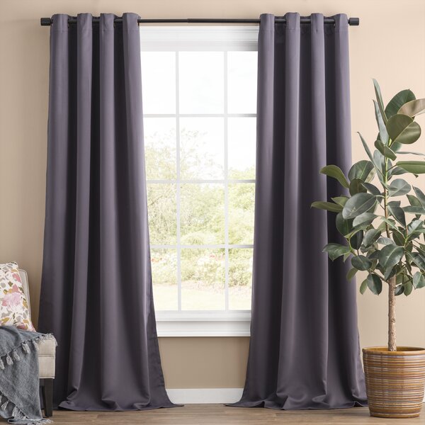 Easy Going 100% Blackout Curtain Liner Thermal Insulated Room Darkening Liner for Window Curtain Stainless Clips Included Set of 2 Panels W52 x L54 Inch, Silver Gray
