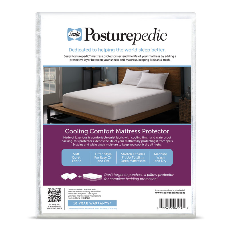 Posturepedic Cooling Comfort Ed Hypoallergenic And Waterproof Mattress Cover