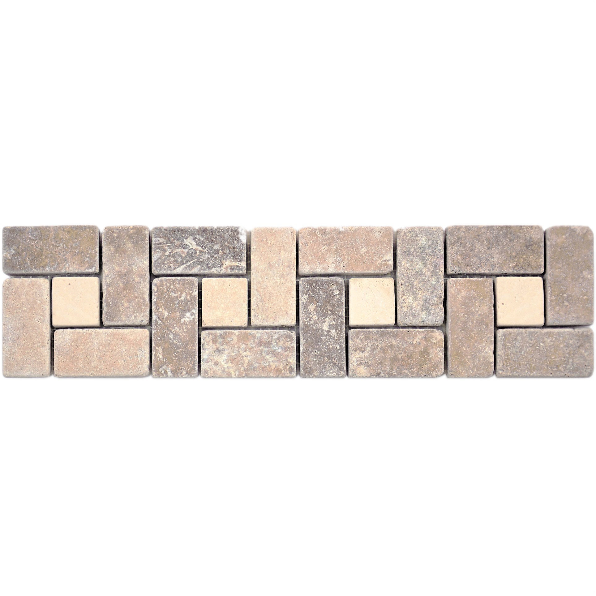Nichetiles 3 X 12 Travertine Noce Border Tile In Tumbled Wayfair Travertine Noce Border Tile In Tumbled
