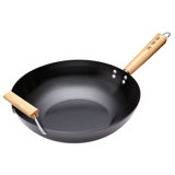 KitchenCraft World of Flavours Large Induction-Safe Carbon Steel Non-Stick Wo...