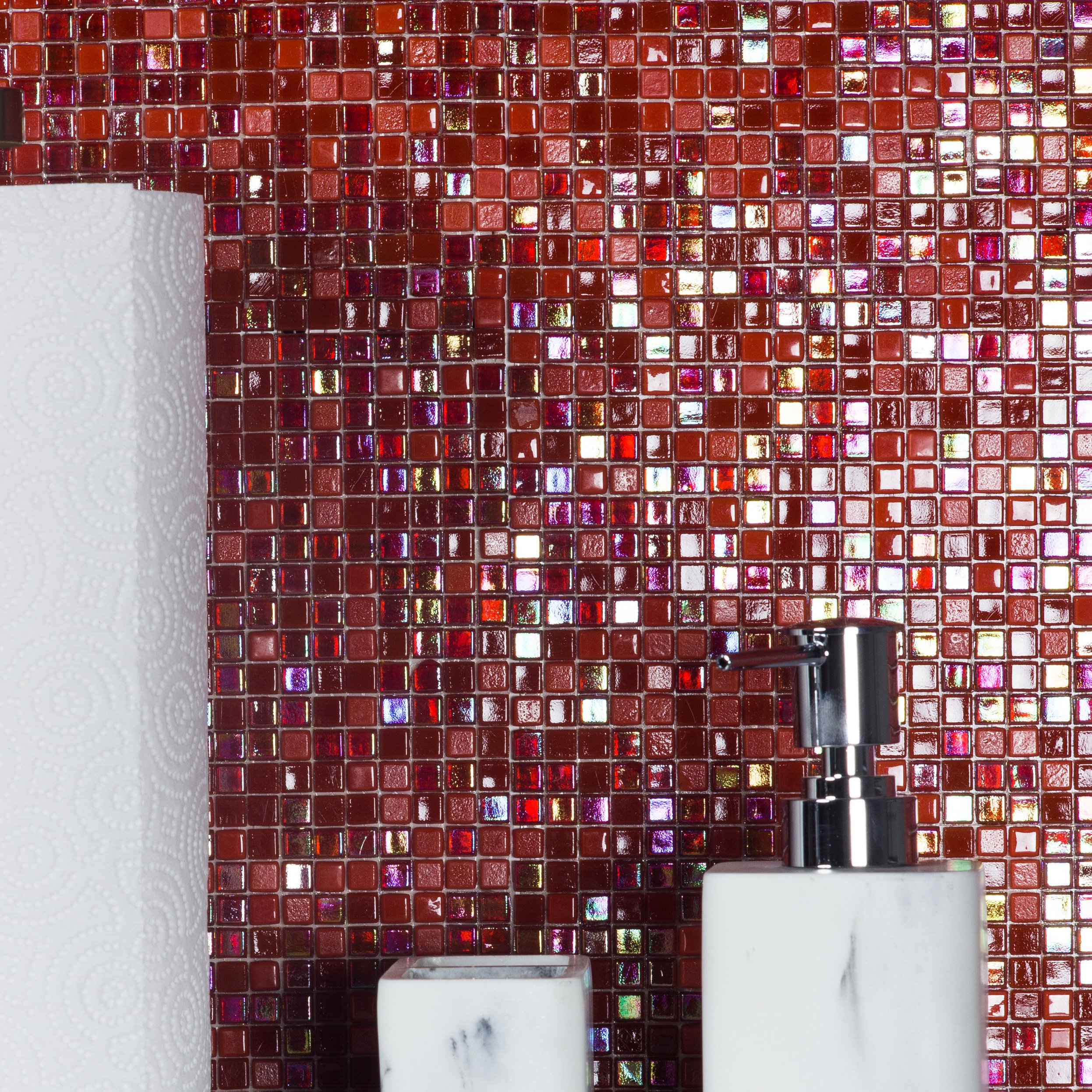 Abolos Galaxy Straight 0 31 X Gl Mosaic Tile In Red Abolos Galaxy Straight 0 31 X Gl Mosaic Tile In Red Reviews Wayfair