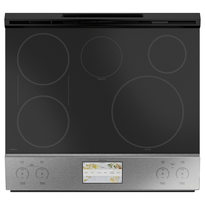 Cafe Modern Glass Induction 30 5 7 Cu Ft Smart Slide In