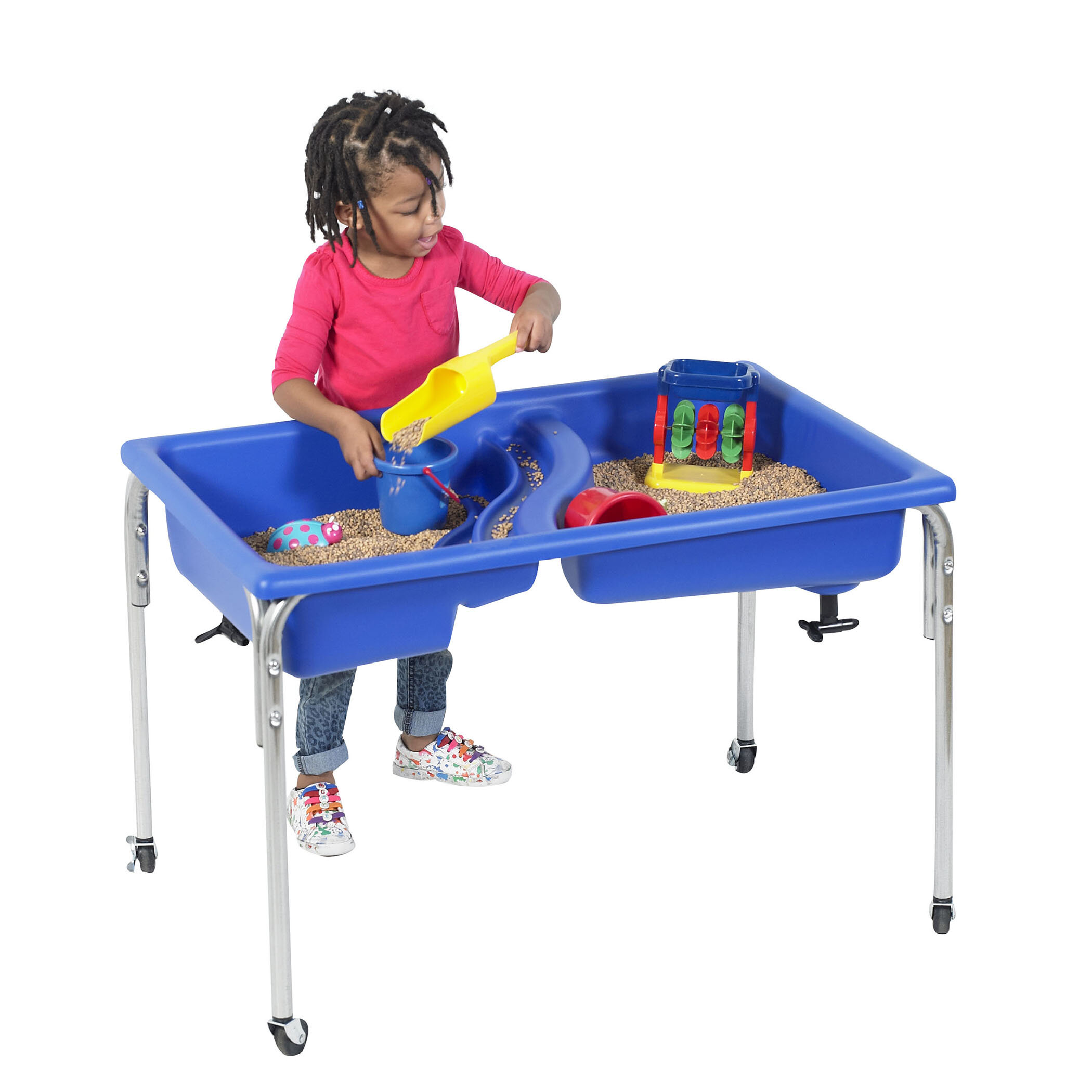 36” by 24” by 24” Lid for Safe and Clean Storage Children’s Factory Neptune Table and Lid Set Indoor or Outdoor Use Blue Double-Basin Sand and Water Table 