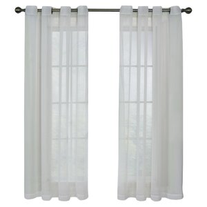 Odor Neutralizing Voile Solid Sheer Grommet Single Curtain Panel