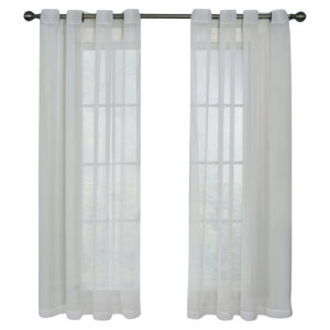 Odor Neutralizing Voile Solid Sheer Grommet Single Curtain Panel