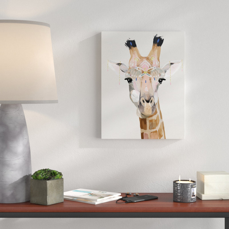 Wrought Studio Gia The Giraffe Acrylic Painting Print On Canvas Wayfair