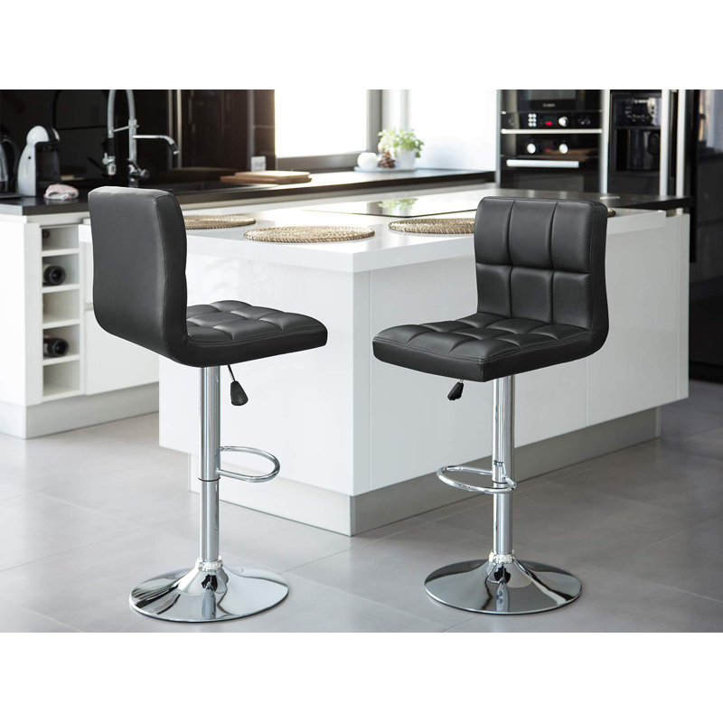 Orren Ellis Renea Adjustable Height 33" Swivel Bar Stool ...