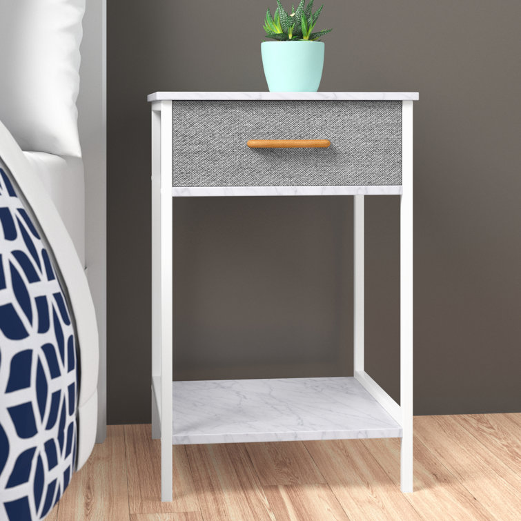 white iron nightstand