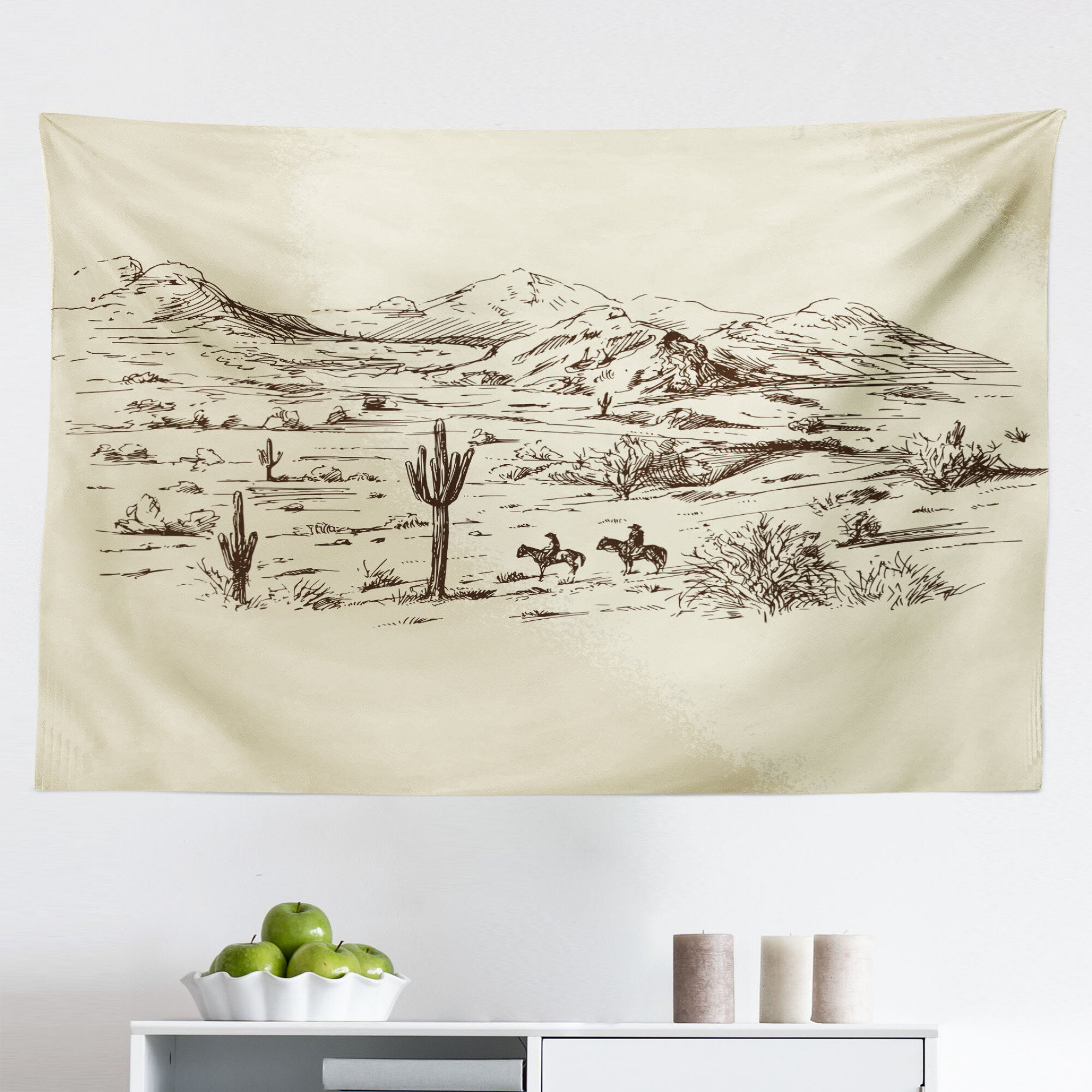 Horses on the Grassland Tapestry Wall Hanging for Living Room Bedroom Dorm 