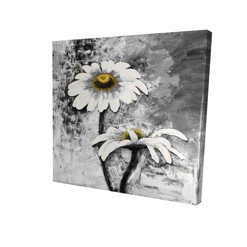 Winston Porter Daisies Flowers Oil Painting Print On Wrapped