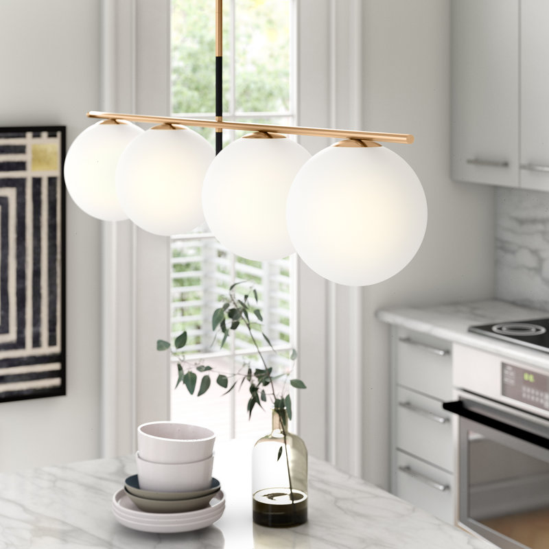 Foundstone Drake 4 - Light Kitchen Island Linear Pendant ...