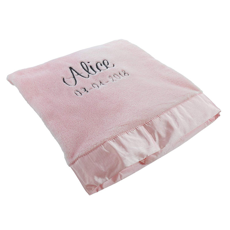 personalised pink blanket