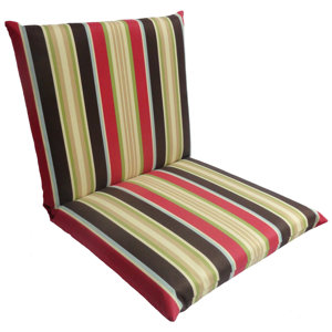 Stripe Mid-Back Outdoor Lounge Chair Cushion