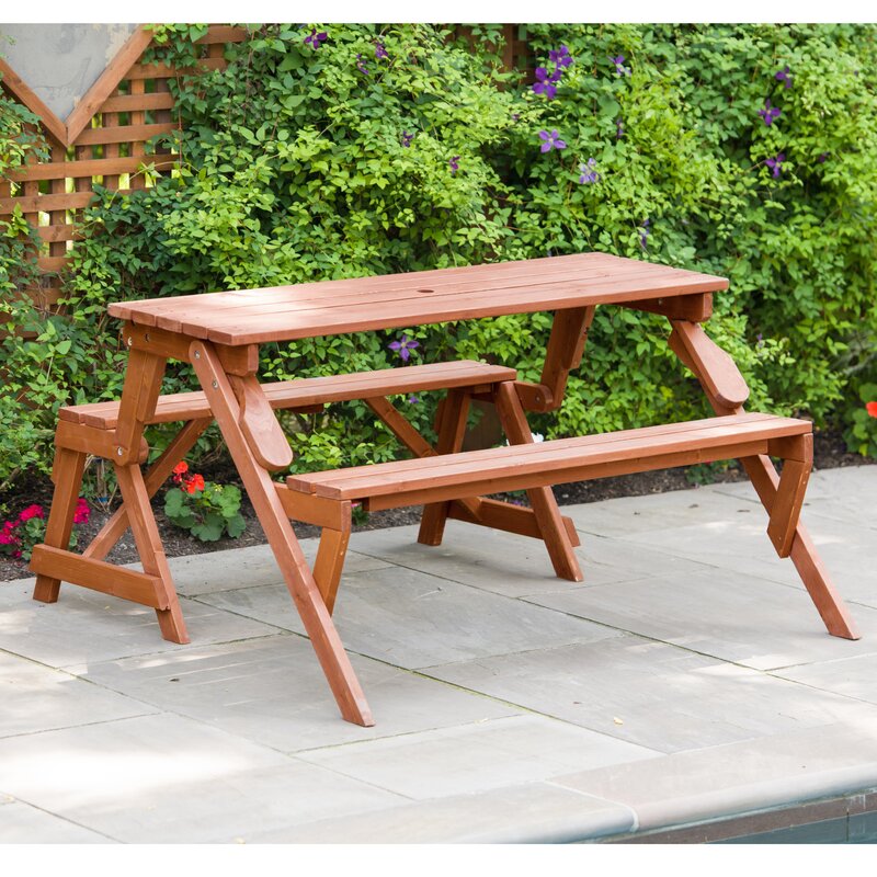 Freeport Park Andres Folding Solid Wood Picnic Table Reviews