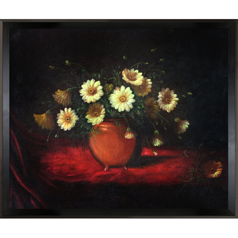 Tori Home Daisies In A Bowl By Martin Johnson Heade Framed Painting On Canvas Wayfair