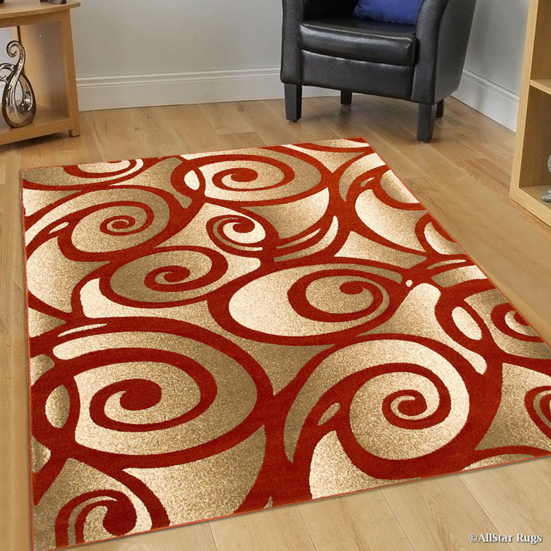 Allstar Rugs Evolution Swirl Rust Gold Area Rug Reviews Wayfair Evolution Swirl Rust Gold Area Rug
