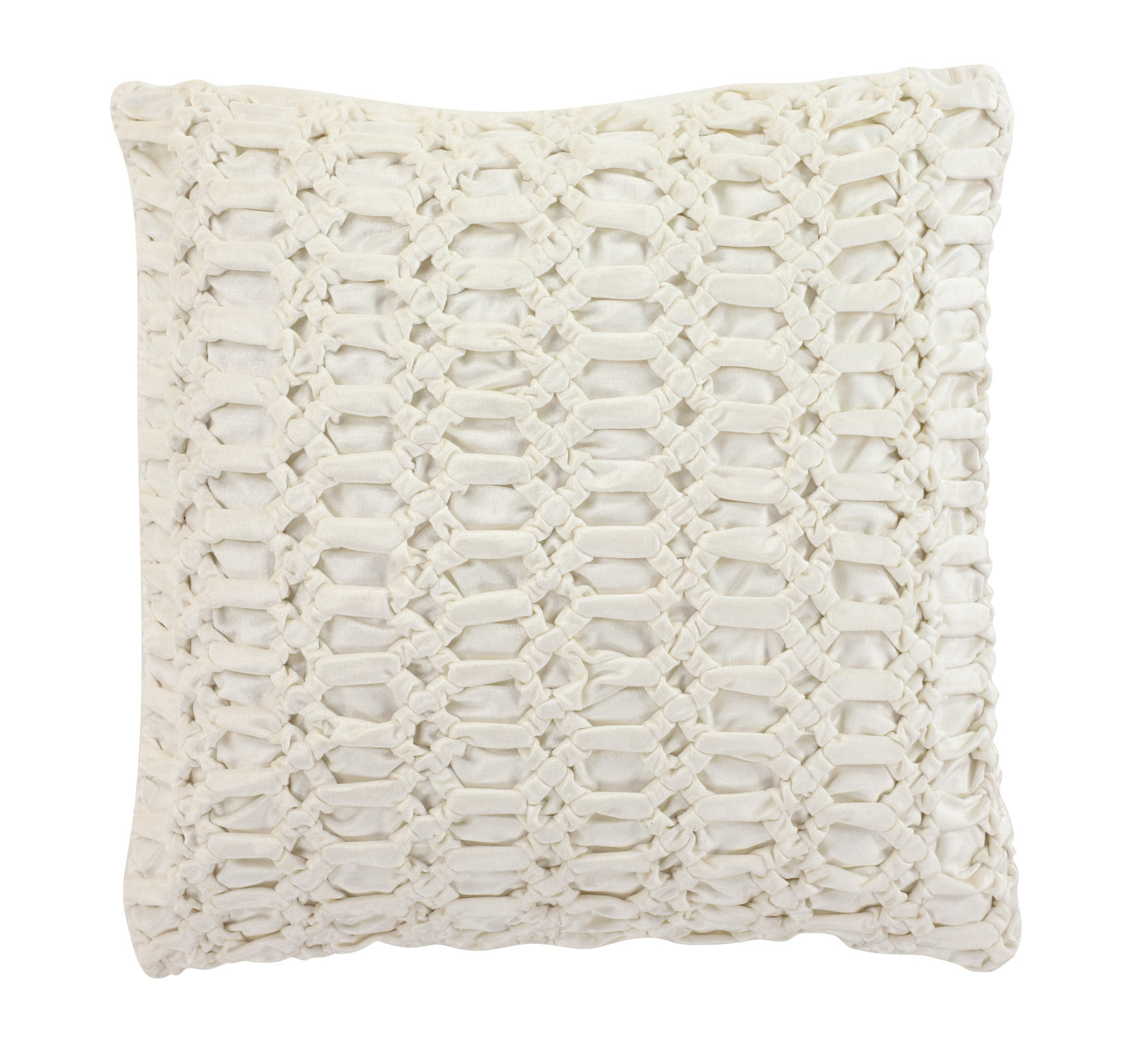 Wrought Studio 20 X 20 Square Cream Coloured Velvet Decorative