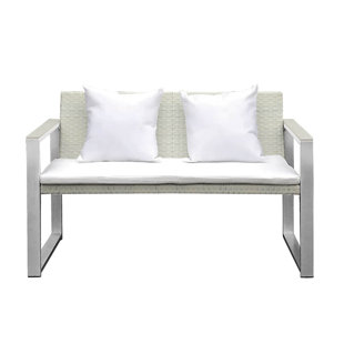 Blackfriars Ultra Comfortable Upholstered Anodized Aluminum Loveseat with Cushion