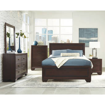Rosdorf Park Dorchester Queen Upholstered Platform 5 Piece Bedroom Set
