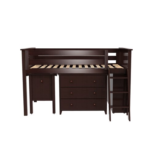 Harriet Bee Rolph Twin Low Loft Bed With 2 Dressers And Pull Out