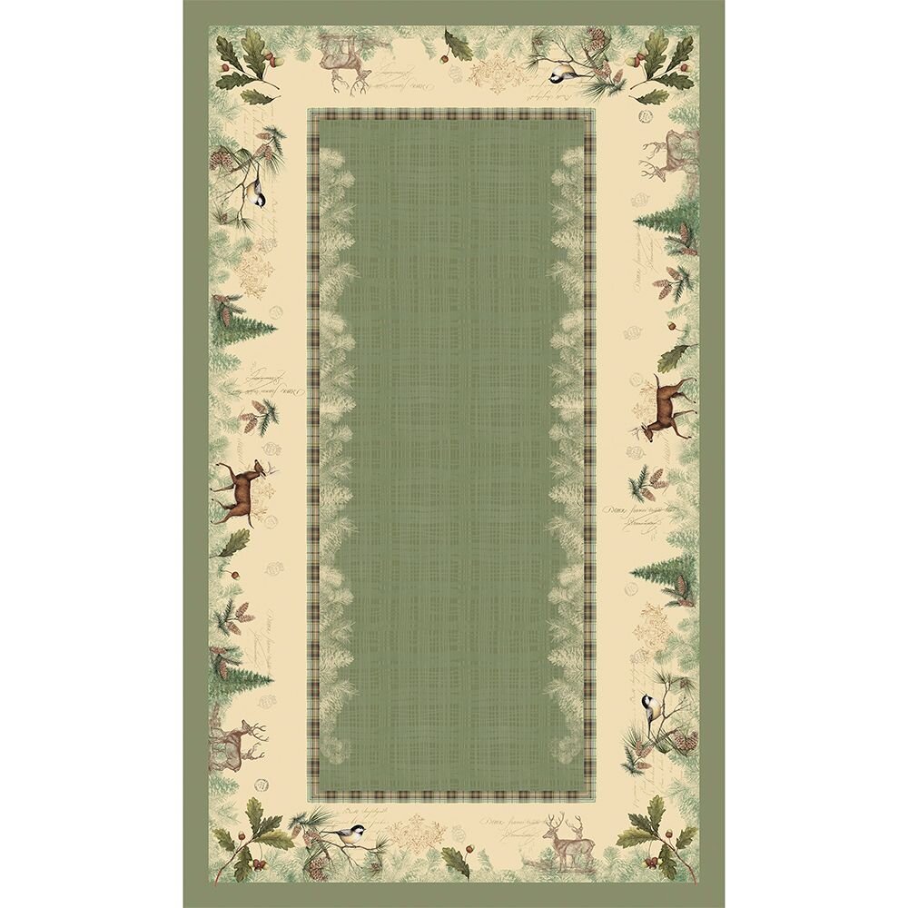 Tablecloth Deer Forest Woodland Trees Tree Fall Woods Cotton Sateen