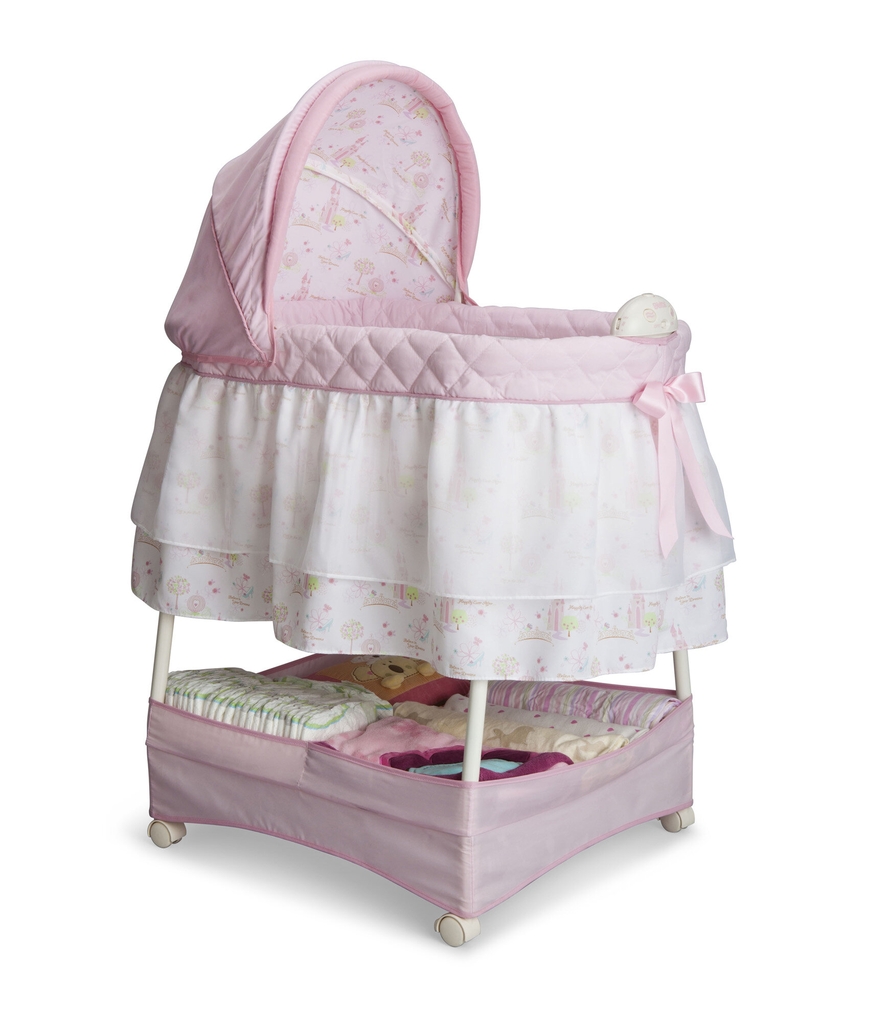 Delta Children Disney Princess Gliding Bassinet With Bedding