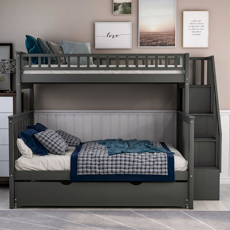 Harriet Bee Kid Twin Over Full Bunk Bed With Trundle Wayfair