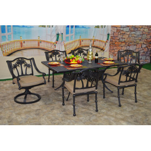 Go to store & view more images Maccharles 7 Piece Sunbrella Dining Set with Cushions by Bayou Breeze