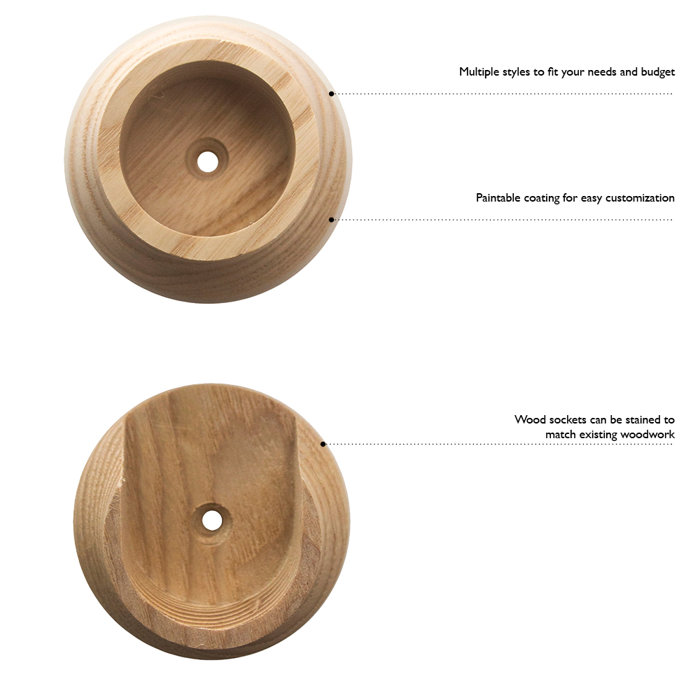 Design House 1 3 8 In Natural Wood Closet Pole Socket 5 Pack