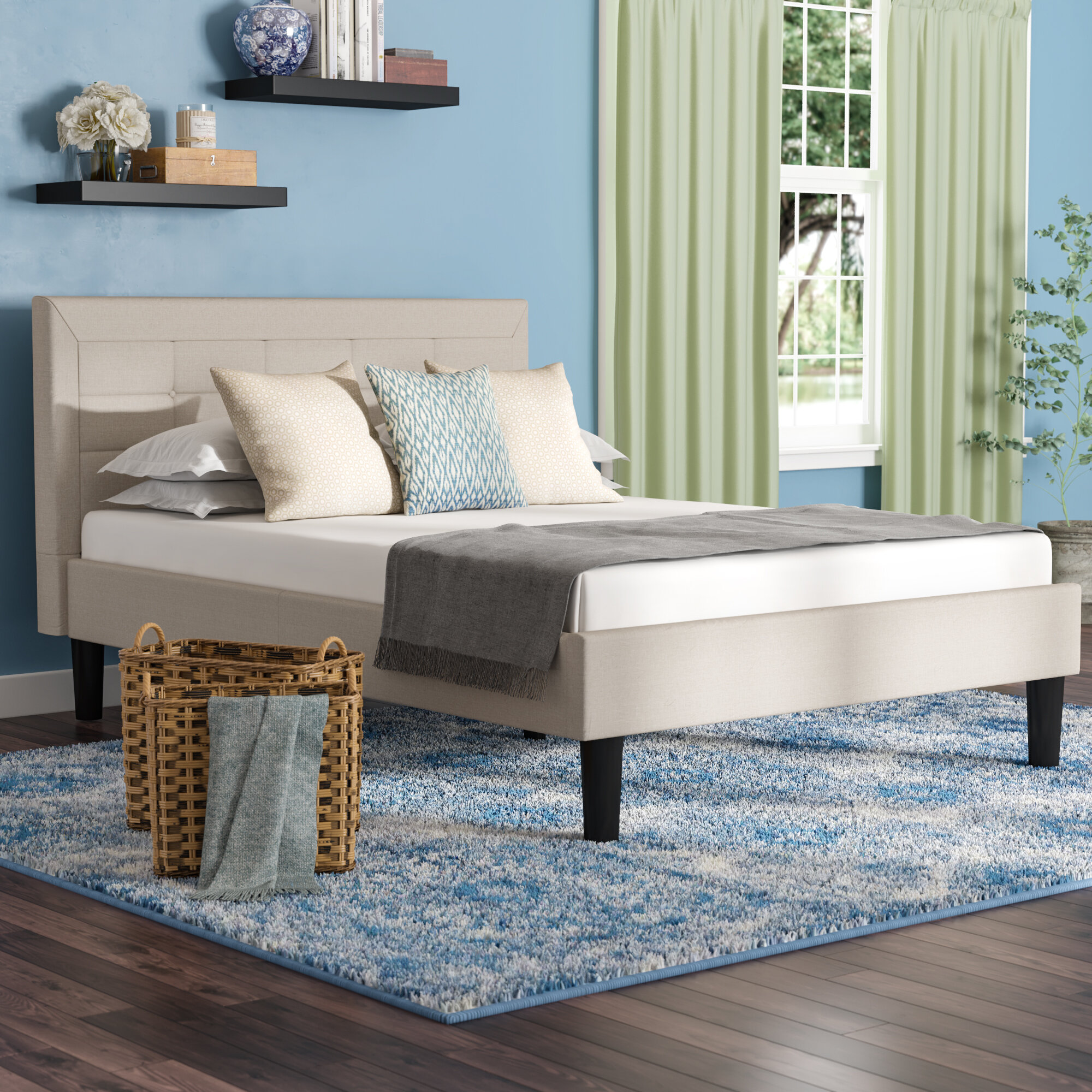 Andover Mills™ Mueller Upholstered Bed & Reviews | Wayfair