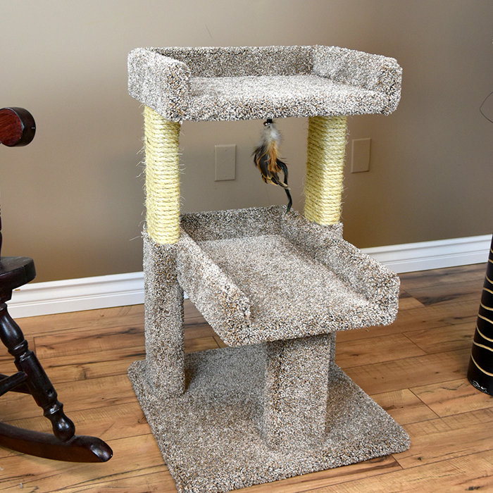 32 Carpeted Solid Wood Cat Tree 32 Carpeted Solid Wood Cat Tree
