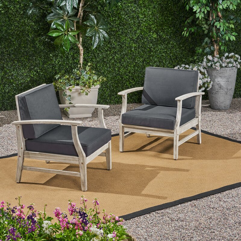 Foundry Select Brickhouse Outdoor Patio Chair With Cushions Wayfair