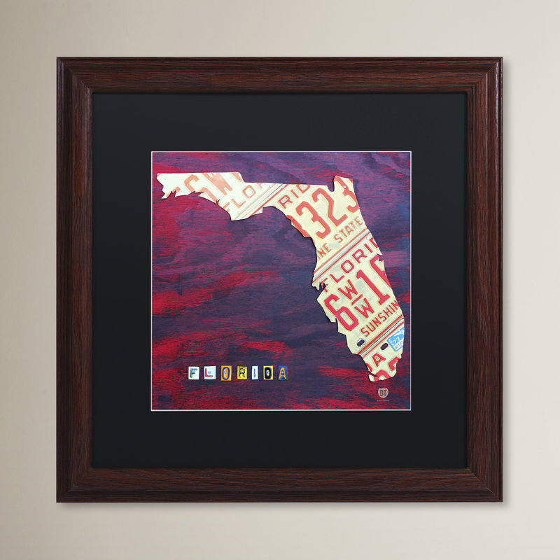 Latitude Run Florida License Plate By Design Turnpike Framed