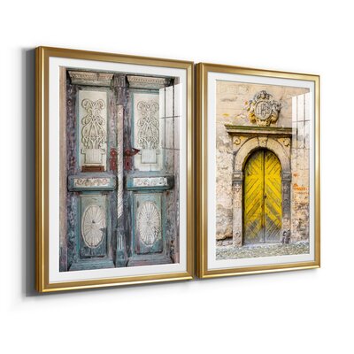 Baltic Door - 2 Piece Painting Print Set Bungalow Rose Format: Gold Framed Paper, Matte Color: White, Size: 42.5