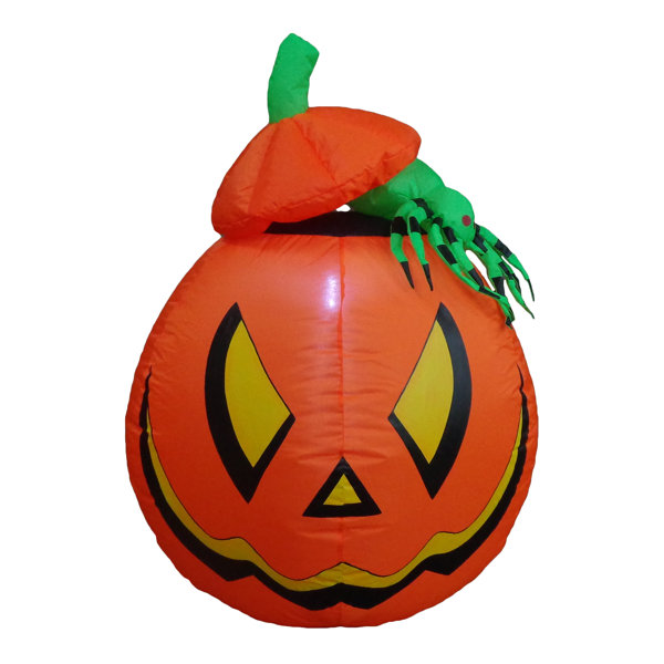 Indoor Outdoor Garden Halloween Decoration 6FT Halloween INFLATABLES Ghost with Pumpkin Head Halloween Inflatable Pumpkin Ghost with Pumpkin Yard Decoration