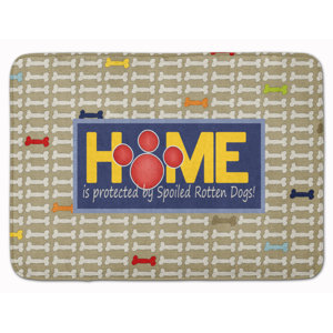 Home is protected spoiled rotten dogs Memory Foam Bath Rug