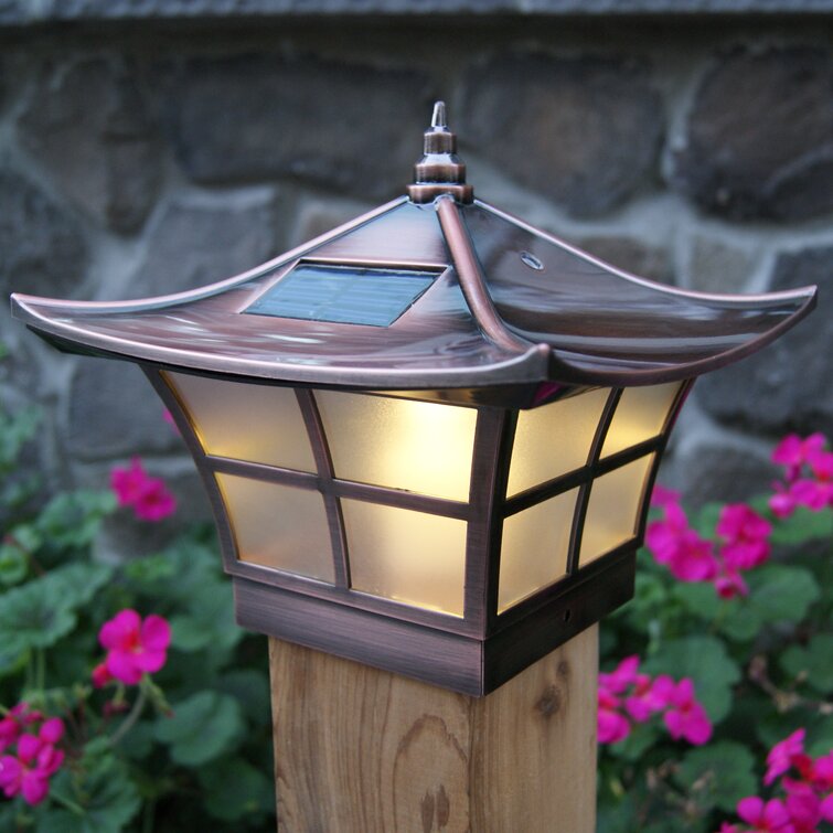 2-PACK BRONZE SOLAR LED DECK POST CAP LIGHT 4"x4" 6"x6" Outdoor Garden Lighting. 