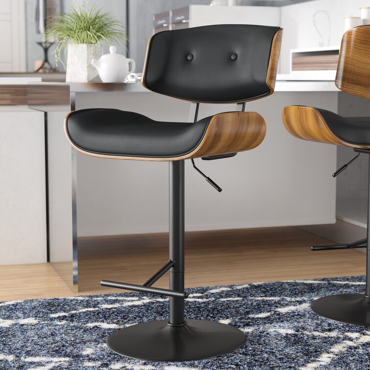 Zuo Modern Prima Black and Gold Adjustable Height Upholstered Swivel Bar  Stool in the Bar Stools department at Lowes.com