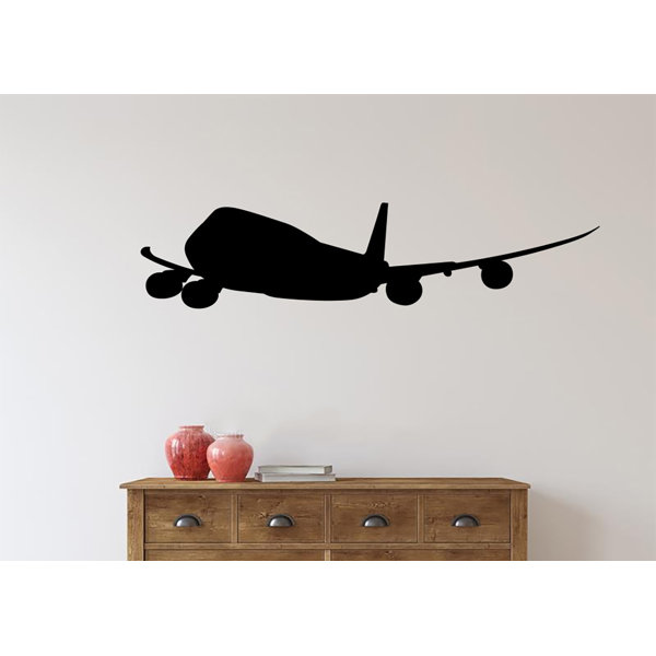 Williston Forge Boeing 747 Airplane Silhouette Vinyl Words Wall Decal Wayfair
