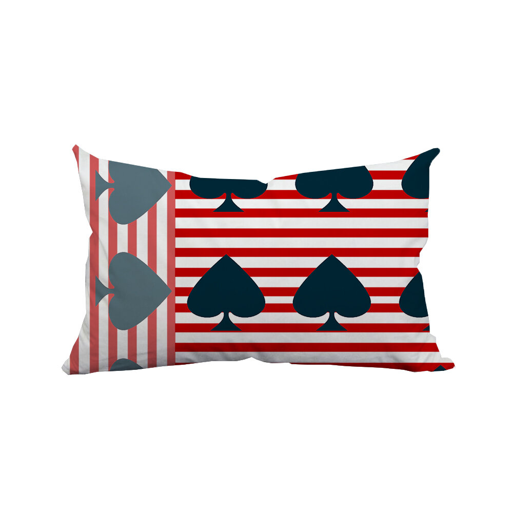 Ebern Designs Shalisia Ace of Spades Flag Striped Lumbar Pillow | Wayfair