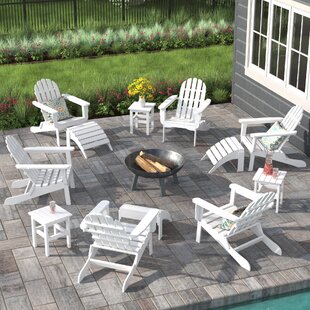 Keilson 12 Piece Plastic/Resin Folding Adirondack Chair with Ottoman and Table by August Grove®