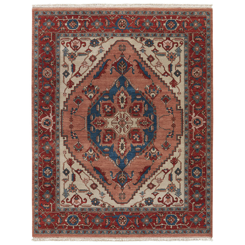 Nikita Hand-Knotted Red/Ivory Area Rug