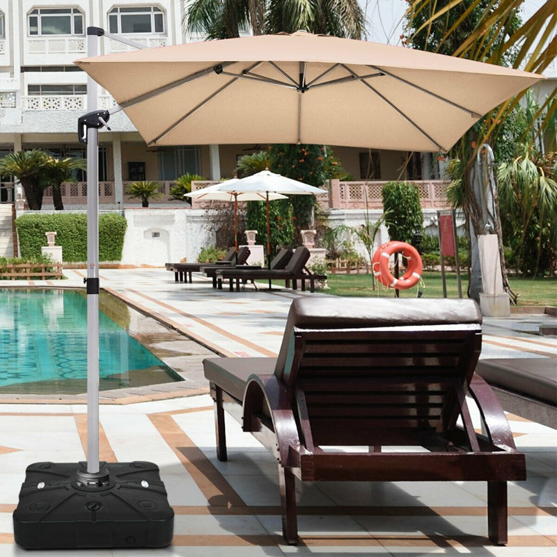 Liviza 220 Lbs Offset Patio Umbrella Base With Wheels Sand Water Filled Wayfair