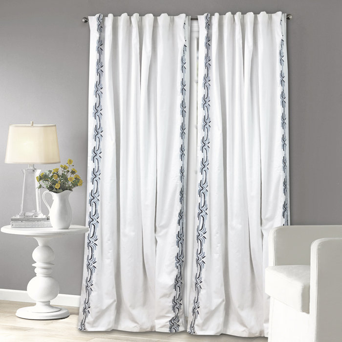 Alcott Hill Agostini Cotton Semi Sheer Rod Pocket Single Curtain